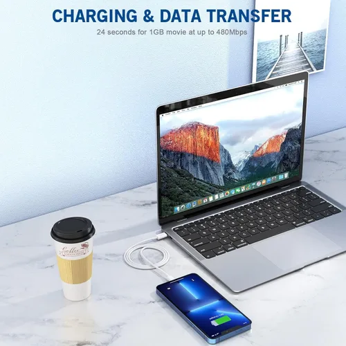 Miniatura 5 de Cargador rápido para iPhone, 20W [Certificado Apple MFi] USB Tipo C Bloque de Carga Rápida Power Delivery Cargador Lightning con Cable Lightning