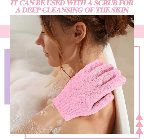 Miniatura 3 de Ramede Paquete de 30 pares de guantes exfoliantes de doble cara de nailon coloridos para ducha para hombres y mujeres, spa de belleza, masaje