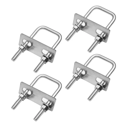 Miniatura 18 de Bettomshin 10 pernos en U 304SS, 2.36 pulgadas (2.362 in) de ancho x 1.18 pulgadas de longitud de rosca, pernos en U curvados redondos M6 w