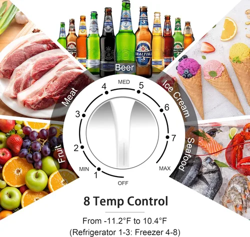 Miniatura 4 de Congelador de pecho de 11 pies cúbicos, congelador grande de puerta abierta superior con 8 termostatos ajustables (-11.2°F a 10.4°F), congelador