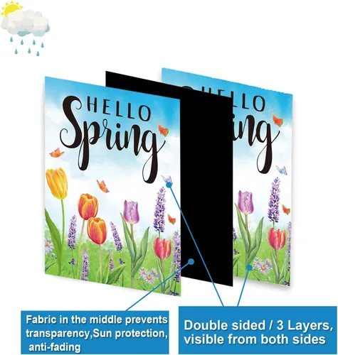 Miniatura 2 de Pating - Juego de 12 banderas de jardín de temporada de doble cara de 12 x 18 pulgadas, pequeñas banderas de patio para exteriores, decoración