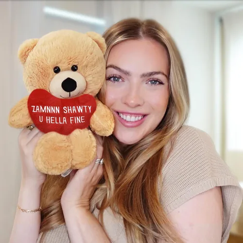 Miniatura 2 de Zamnnn Shawty U Hella Fine - Divertido regalo de oso de peluche Witty de 10 pulgadas y bolsa de regalo, para novia, novio, mejor amigo, cumpleaños