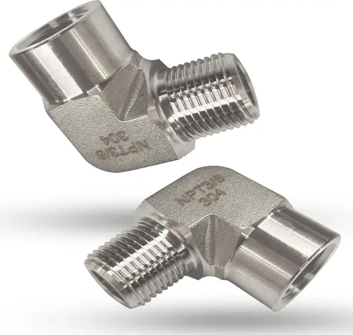 Miniatura 10 de 2 piezas de codo de calle de 90 grados, adaptador de codo de barra forjada de acero inoxidable 304, accesorios de tubería de alta resistencia