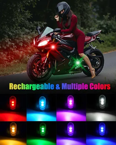 Miniatura 3 de Luces estroboscópicas LED inalámbricas con control remoto, luces de advertencia anticolisión recargables por USB, impermeables, luces LED