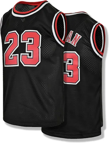 Sudadera de baloncesto para hombre #23 sin mangas clásica de los 90's Hip Hop Retro Jersey bordado camisa regalo negrorojo S-XXL