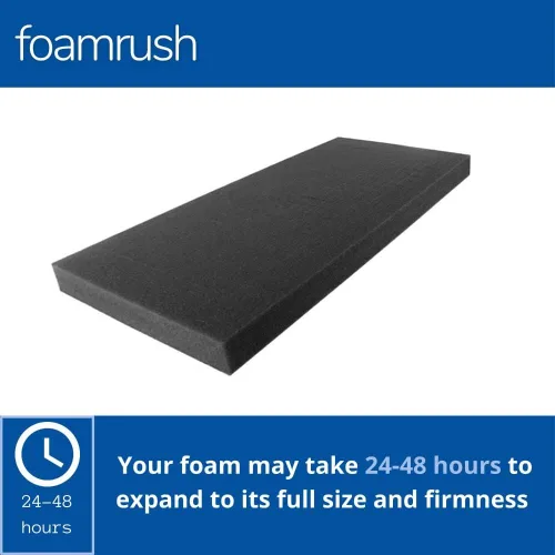 FoamRush Cojín de espuma para tapicería de alta densidad de 0.5 x 24 x 96 pulgadas, color carbón (hoja de tapicería, acolchado de espuma, reemplazo