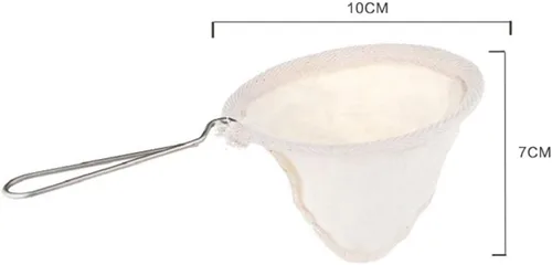 Miniatura 4 de Bolsa de filtro de café reutilizable de tela de franela Filtro de té de café con mango de acero inoxidable, cafetera por goteo, filtro de té