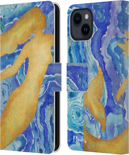 Head Case Designs Funda de piel con licencia oficial de Paul Brent Agate Mermaid Coastal para iPhone 15