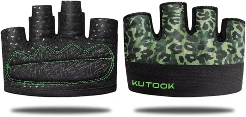 Miniatura 11 de KUTOOK Guantes de entrenamiento para levantamiento de pesas para hombres/mujeres, guantes de gimnasio con relleno XRD de 0.118 in, guantes parciales