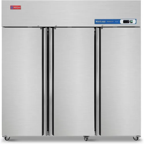 WESTLAKE Congelador comercial de 72 pulgadas de ancho, 3 puertas, 3 secciones, de acero inoxidable, ventilador de alcance de refrigeración de 54