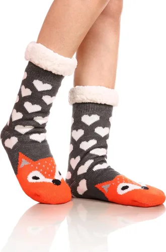 DYW Women Non Slip Slipper Socks Fuzzy Socks for Women Fluffy Cozy Animal Soft Thick Warm Winter Fleece Lining Home Socks