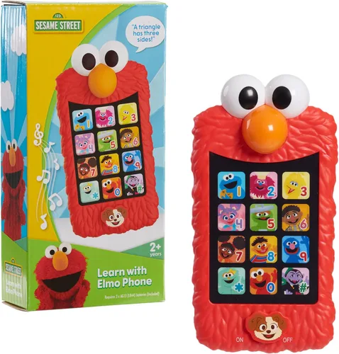 Sesame Street Aprende con el teléfono Elmo Pretend Play, aprendizaje y educación, juguetes para niños para edades de 2 años en adelante por Just Play