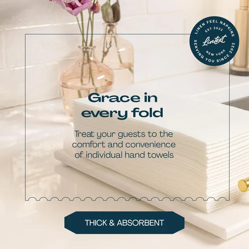 Miniatura 6 de Lintext Toallas desechables de lino para invitados, 12 x 17 pulgadas, toallas de mano similares a tela, servilleta de papel suave y absorbente