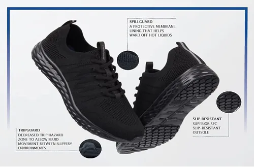 Miniatura 7 de Shoes for Crews Everlight - Zapatos de trabajo antideslizantes para hombre, transpirables, ligeros, con cordones, resistentes al agua