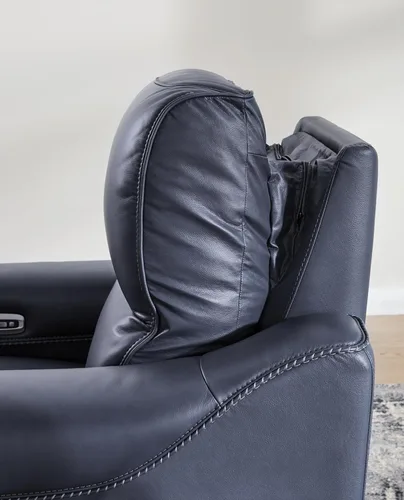 Miniatura 12 de Signature Design by Ashley Mercomatic - Sillón reclinable eléctrico contemporáneo con reposacabezas ajustable y carga rápida USB-C, cuero, altura