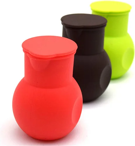 Miniatura 7 de 3 piezas de silicona Chocolate Melting Pot, salsa de mantequilla leche microondas hornear herramienta de vertido Blacl+Verde+Rojo