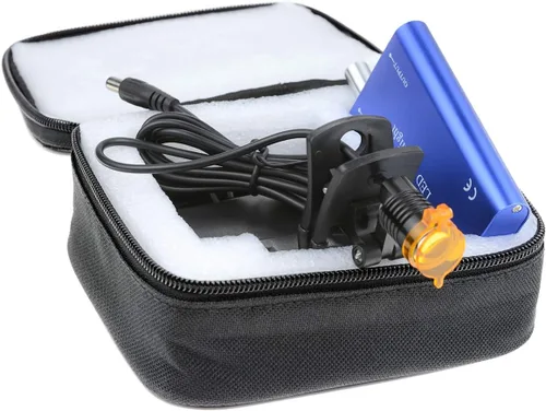 Miniatura 8 de Faro de 3W con filtro de clip de plástico, luz principal, faro para lupa binocular con bolsa (azul)