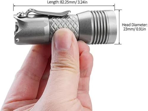 Miniatura 2 de MecArmy Linterna ultra brillante de acero inoxidable PS16, 2000 lúmenes con 4 LED XP-G2, linterna compacta EDC recargable por USB, de larga