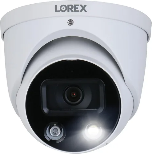 Cámara de seguridad Lorex al aire libre 4K IP de Metal con cúpula adicional | Complemento para NVR | Detección de movimiento inteligente |