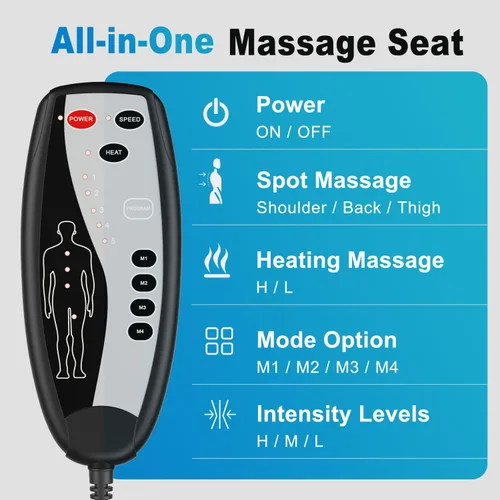 Miniatura 8 de Masajeador de Espalda con Calor, Almohadilla de Masaje de Cuerpo Completo con Soporte para Cuello y Almohada, Funda de Tela Suave y Elegante, Gris