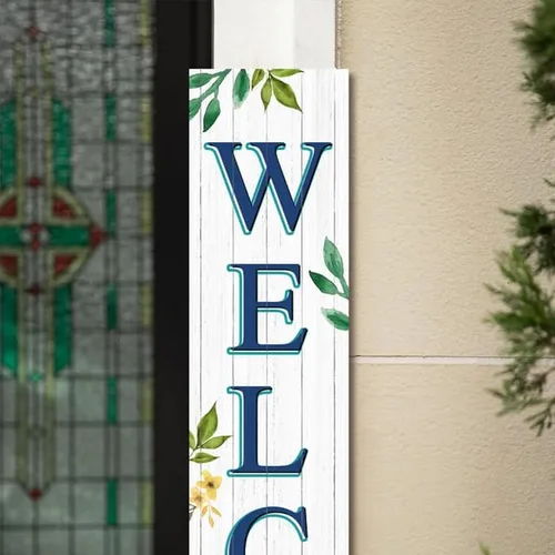 Miniatura 6 de Letrero de bienvenida con diseño de mariposa para porche y porche inclinado para puerta delantera, porche, terraza, patio o pared, para interiores
