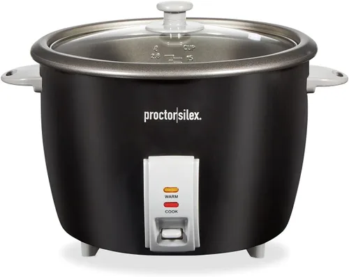 Miniatura 9 de Proctor Silex - Arrocera y vaporizador de alimentos, 6 tazas cocinadas (3 tazas sin cocinar), incluye cesta de vapor y enjuague, negro (37510)