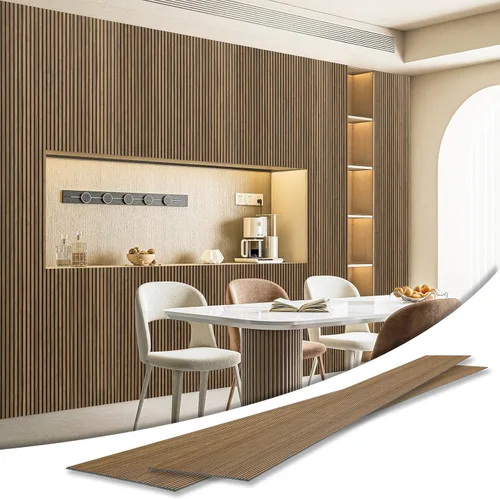 Art3d Paquete de 4 Paneles de Revestimiento de Barra Fina con Adhesivo para Decoración de Paredes Interiores - Paneles de Pared de Listones Delgados