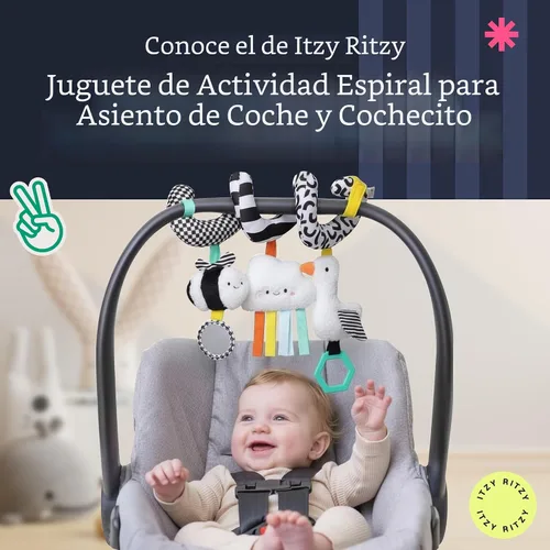 Miniatura 2 de Itzy Ritzy Juguete de actividad en espiral para asiento de automóvil y cochecito – Juguetes para cochecito y asiento de automóvil para edades de 0