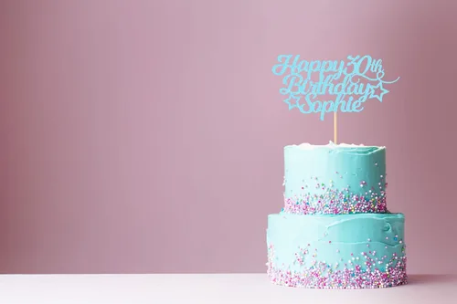Miniatura 6 de Decoración personalizada para tarta de cumpleaños con cualquier edad y nombre, decoración de pastel de fiesta 16 18 21 40 60, tarjeta con purpurina