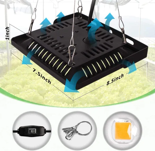 Miniatura 4 de Luces LED de crecimiento con espectro completo, 150 W, luz de relé impermeable COB LED, luz de crecimiento con disipación de calor natural y sin