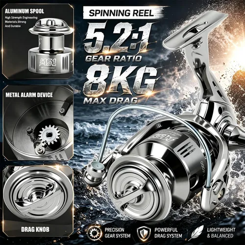 Miniatura 7 de Sougayilang Fishing Rod and Reel Combo, Stainless Steel Guides Fishing Pole with Spinning Reel Combo for Bass Fishing