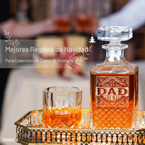 Miniatura 7 de PONPUR Regalos para hombres y papá, rellenos de calcetines, juego de decantador de whisky con 2 vasos, regalo único y genial de cumpleaños para papá