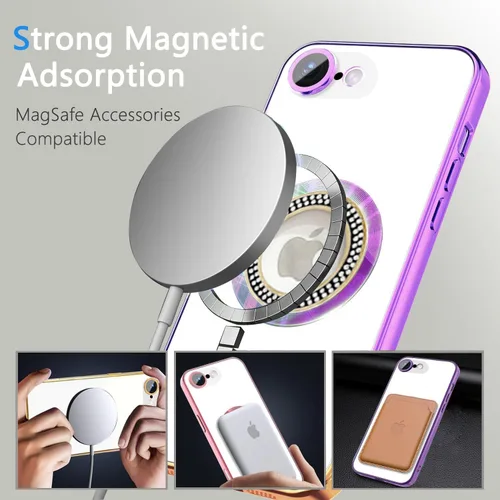 Miniatura 313 de Misscase Funda magnética con purpurina para iPhone 11 compatible con MagSafe, protección completa, delgada, a prueba de golpes, antiarañazos
