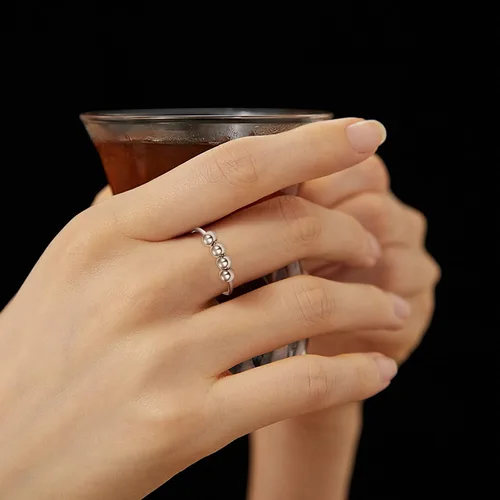 Miniatura 5 de PRAYMOS Anillo de plata de ley 925 ajustable abierto para mujer con caja de joyería, Plata Esterlina