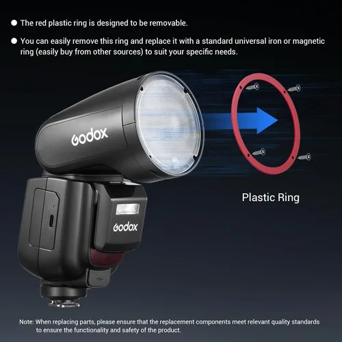 Miniatura 8 de Godox V1Pro-S TTL - Flash de cámara de cabeza redonda de iones de litio, potencia de 76 W, 100 tomas continuas de potencia completa, inalámbrica