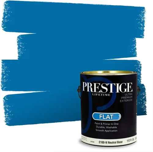 Miniatura 158 de Prestige Paints. - Base y pintura para exteriores en un solo galón, 1 galón. plano, comparable con Sherwin Williams Topsail. SW6799-PCM