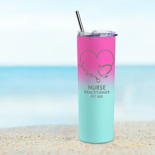 Miniatura 3 de Regalos de enfermera para mujeres, vaso de vino personalizado de 20 onzas con nombre, título de trabajo y fecha, regalos de enfermera, enfermeras