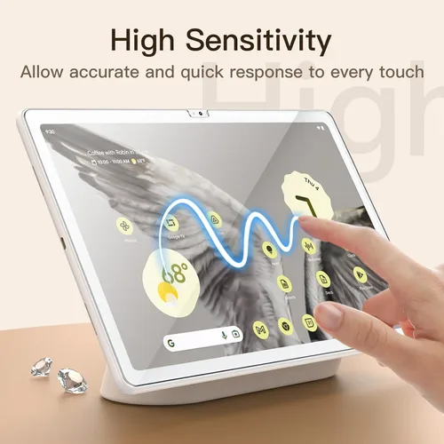 Miniatura 5 de JETech Protector de pantalla para tableta Google Pixel (11 pulgadas, modelo 2023), película de vidrio templado 9H, transparente HD, paquete de 2