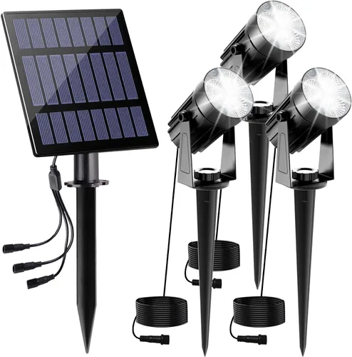 Miniatura 8 de Luces solares para exterior, focos de paisaje IP65 impermeables con cable de 3m, luces de pared para exterior con encendido y apagado automático