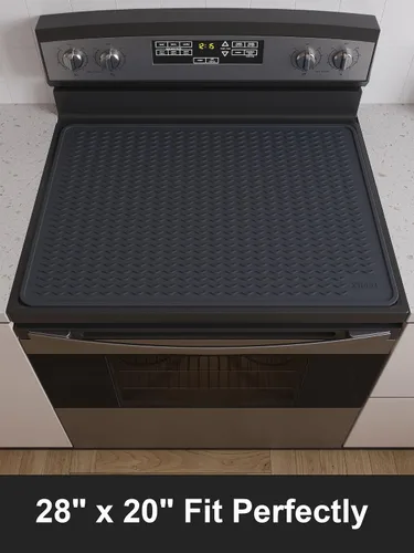 Miniatura 3 de XiFEO Cubiertas Superiores de Estufa para Estufa Eléctrica, Protector de Cubierta Superior de Estufa de Vidrio de Silicona Resistente de Grado