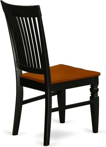 Miniatura 5 de East West Furniture WEC-BCH-W Weston - Sillas de comedor de madera con respaldo de listones, juego de 2, color negro y cereza