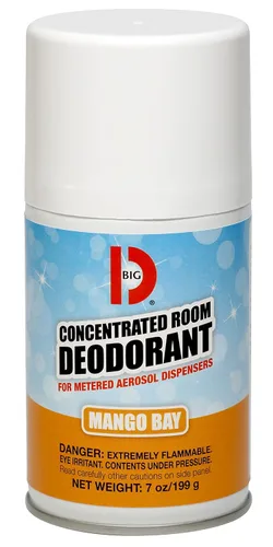 Big D 473 Desodorante concentrado para dispensadores de aerosol medidor, fragancia Mango Bay, 7 onzas (paquete de 12) – Ambientador ideal para