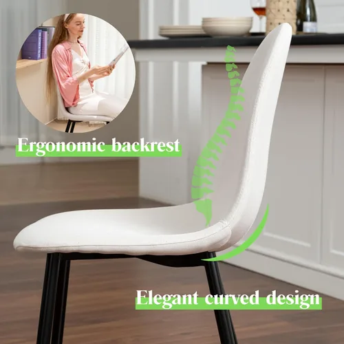 Miniatura 6 de Homy Casa Juego de 4 sillas de comedor, sillas de estilo moderno de mediados de siglo, sillas laterales sin brazos para cocina, comedor, sala