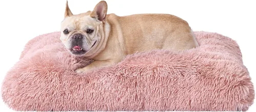 Miniatura 52 de EHEYCIGA Cama Esponjosa para Jaula de Perros Grandes, Almohadilla de Jaula de Piel Sintética Afelpada, Cama Calmante Anti-Ansiedad para Perros Negro