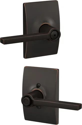 Miniatura 37 de Schlage F10 LAT 626 CEN Latitude - Manilla de puerta con moldura Century, cerradura de paso para pasillo y armario, cromo satinado