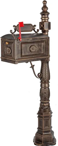 Miniatura 8 de Buzón de correo decorativo Polar Aurora Barcelona Post Stratford, resistente, de aluminio fundido (negro)