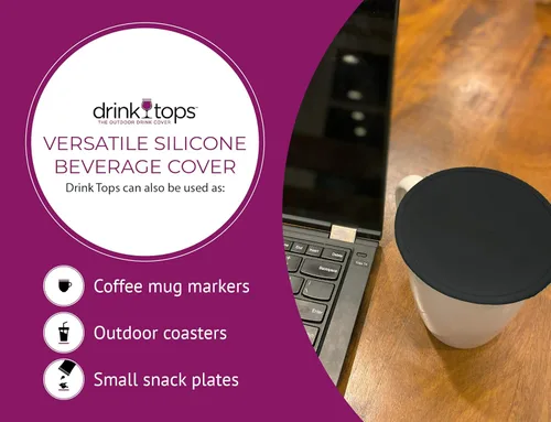 Miniatura 6 de Drink Tops Tap and Seal Fundas de café y té, succiona suavemente las tazas para mantener las bebidas más calientes durante más tiempo y reducir