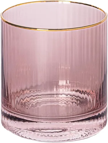 Miniatura 8 de Mary Square 47881 Gold Rim - Taza de bebida de cóctel para vino de champán con tallo de vidrio acanalado duradero de 5 onzas, accesorio para carrito