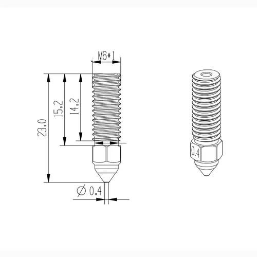 Miniatura 6 de Kit de 4 boquillas K1 de alta velocidad y alto flujo de 0.016 in de latón M6 compatibles con Creality K1, K1 Max, Ender 3 V3 KE / CR10 SE/CR-M4