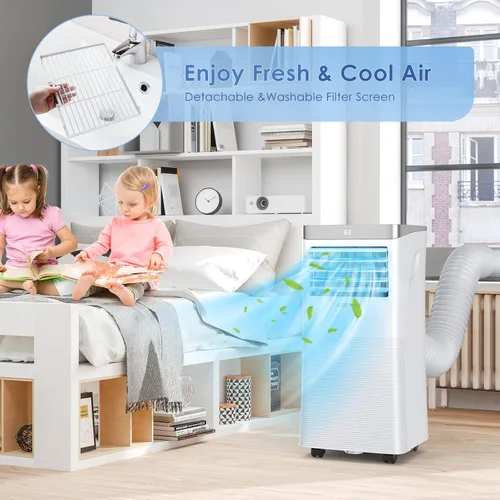 Miniatura 8 de COSTWAY Aire acondicionado portátil, enfriador de aire de 8000 BTU con modo ventilador y deshumidificador para habitaciones de hasta 230 pies